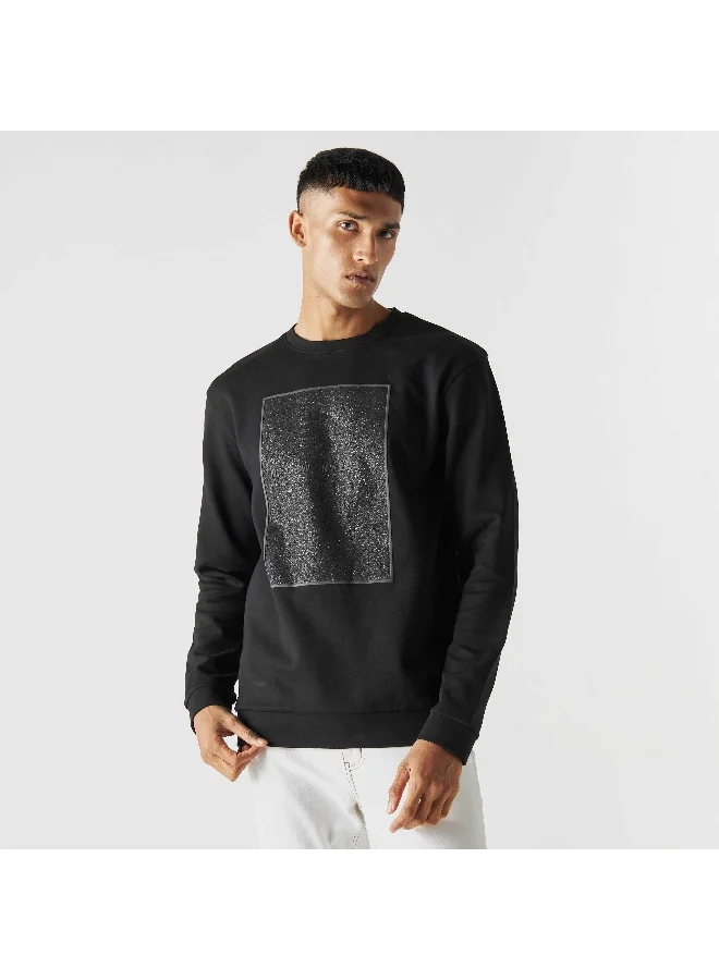 Iconic Iconic Textured Sweatshirt with Long Sleeves