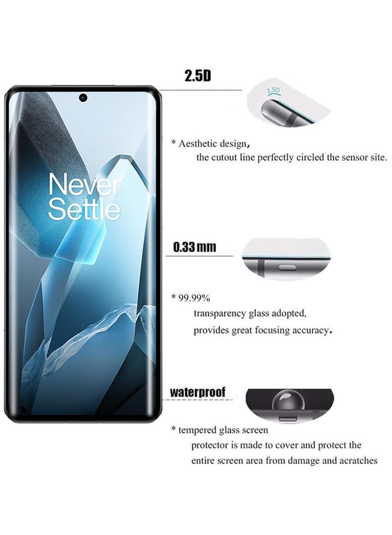 Screen Protector for OnePlus 13 5G Tempered Glass Screen Protector Full Glue Edge to Edge 9H Hardness Anti Fingerprint Curved Round Edges Scratch Proof for 1 + 13 5G  - Image 3