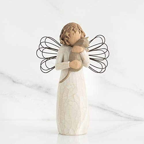 Willow Tree with affection Angel, I Love Our Friendship, Gift to Celebrate Loving Pets and Cat Lovers, Sculpted Hand-Painted Figurine - Image 2