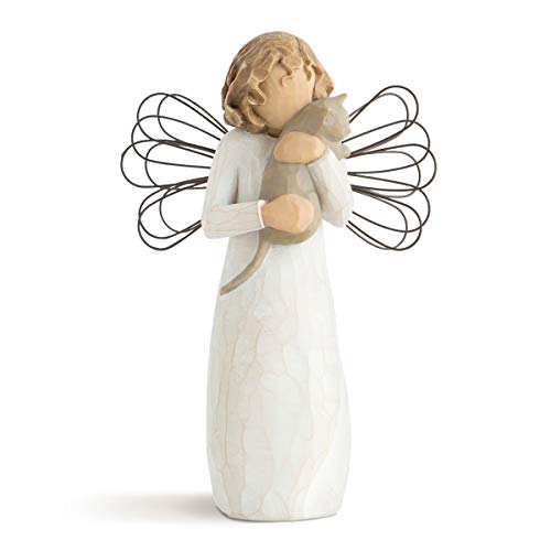 Willow Tree with affection Angel, I Love Our Friendship, Gift to Celebrate Loving Pets and Cat Lovers, Sculpted Hand-Painted Figurine - Image 1