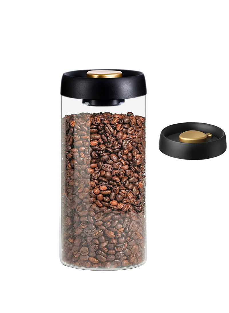 XiuWoo Borosilicate Glass Kitchen Storage Jars, Coffee Canisters with Airtight Lid Seal, Food Containers - Perfect for Beans, Tea, Sugar, Candy, Spices, Rice (1800ml/60 Ounces) - Image 1