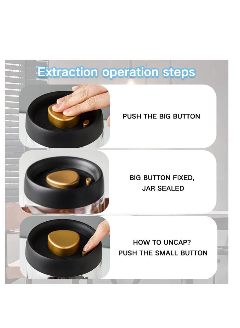 XiuWoo Borosilicate Glass Kitchen Storage Jars, Coffee Canisters with Airtight Lid Seal, Food Containers - Perfect for Beans, Tea, Sugar, Candy, Spices, Rice (1800ml/60 Ounces) - Image 3