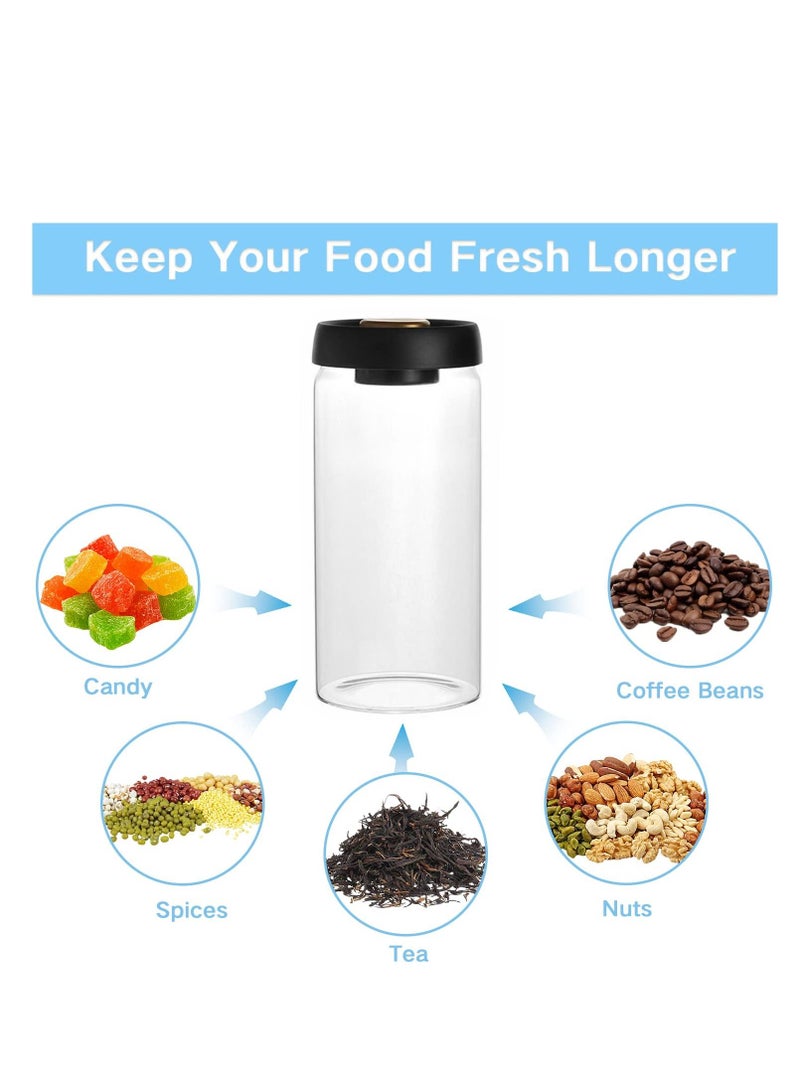 XiuWoo Borosilicate Glass Kitchen Storage Jars, Coffee Canisters with Airtight Lid Seal, Food Containers - Perfect for Beans, Tea, Sugar, Candy, Spices, Rice (1800ml/60 Ounces) - Image 2