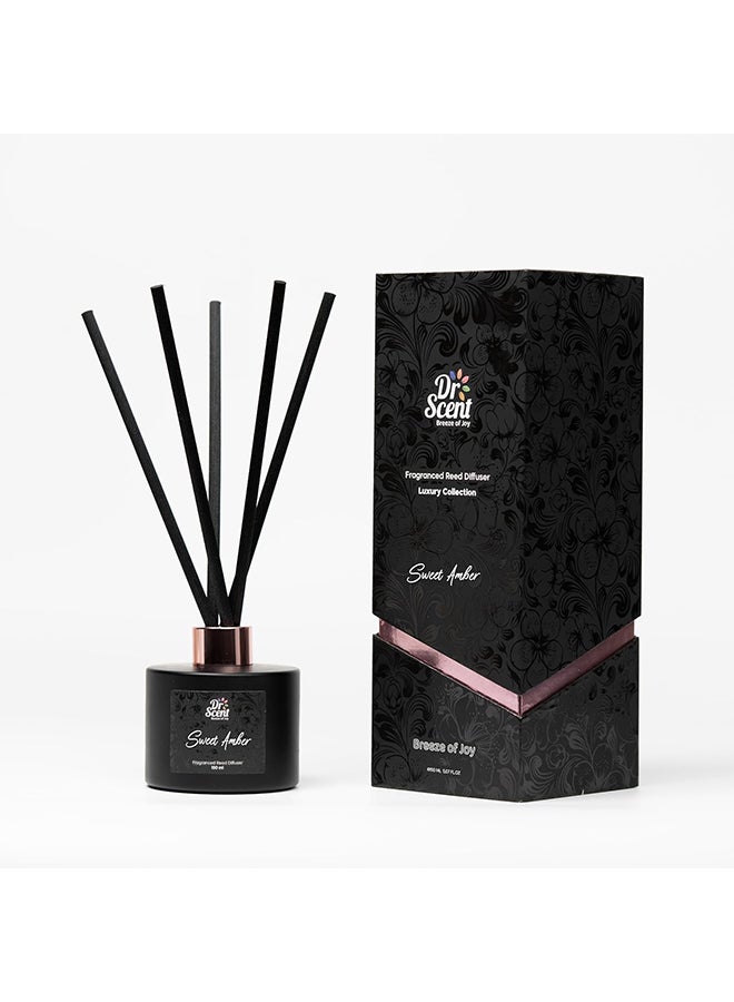 Dr Scent Breeze of Joy Reed Diffuser, A Symphony of Joyful Scents for Your Space - 150ml (Sweet Amber) - Image 1