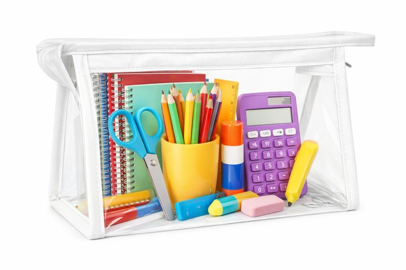 AQBAH Polyethylene Large Capacity Big Pencil Pouch For Girls&Boys,Transparent Pen Bag Organizer For School,Collage,Office,Cute Cosmetic Bag For Girls,Multi-Purpose Stationary Bag Pack Of 1(White) - Image 1