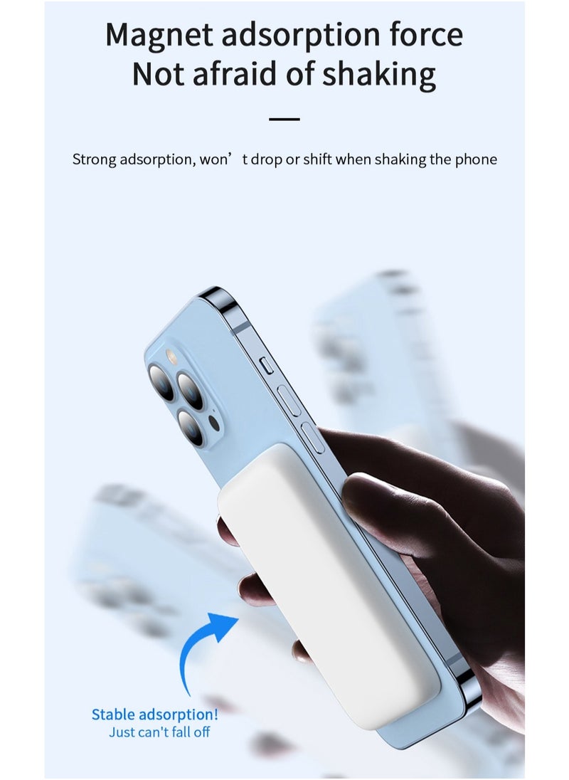 OULIYO - 5000 mAh Magnetic Wireless Power Bank,Portable Charger Compatible With MagSafe With Pass-Thru Charging,15W Lighting Input,20W Type-C Input/Output,Compatible With iPhone,Samsung,Huawei,Xiaomi - Image 1