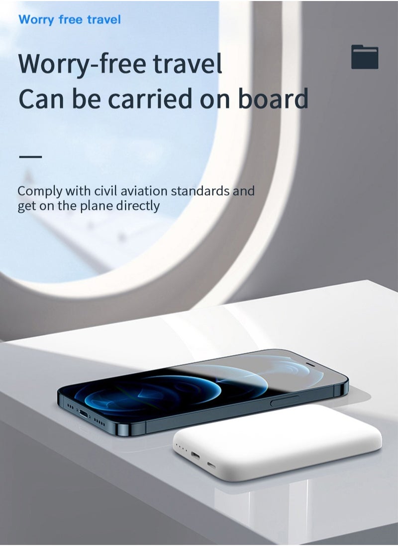 OULIYO - 5000 mAh Magnetic Wireless Power Bank,Portable Charger Compatible With MagSafe With Pass-Thru Charging,15W Lighting Input,20W Type-C Input/Output,Compatible With iPhone,Samsung,Huawei,Xiaomi - Image 1