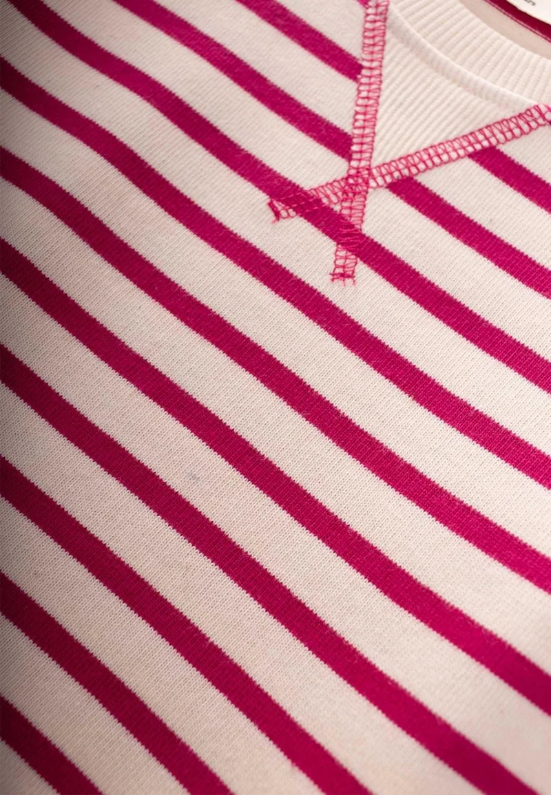 Cigit Striped Cardigan Detailed Seasonal Sweater 2-12 Years Fuchsia