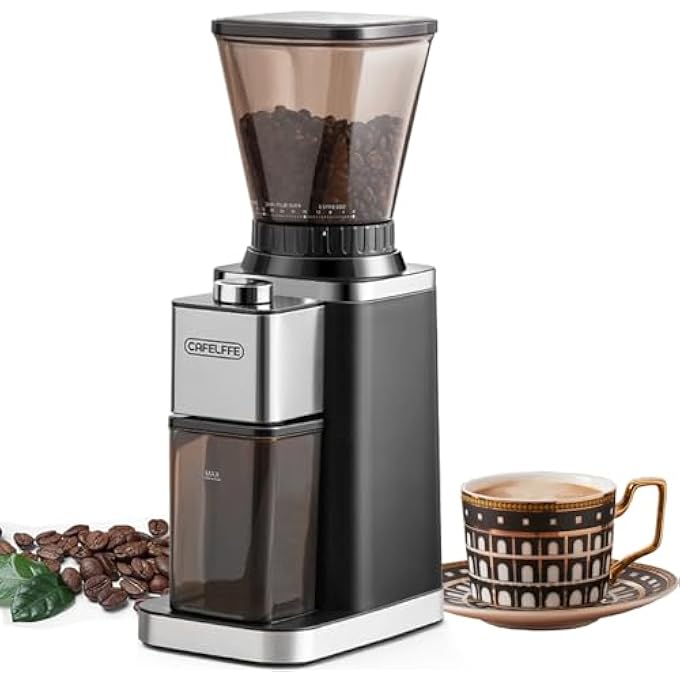 كافلف مطحنة القهوة المخروطية Mk301 مطحنة فول كهربائية أوتوماتيكية مع 420 حافة من الفولاذ المقاوم للصدأ 48 إعدادات دقيقة للاستخدام في المطبخ المنزلي في مكتب - Image 1