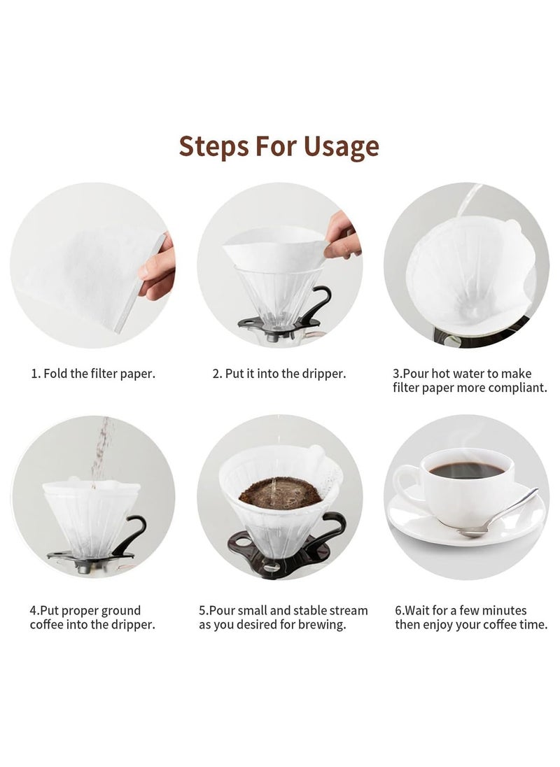 Beauenty 100 Count Coffee Filters 2-4 Cup, Disposable Coffee Paper Filters Naturally Whitened, Cone Coffee Filters Compatible with Most U-shaped Coffee Filter  - Image 3