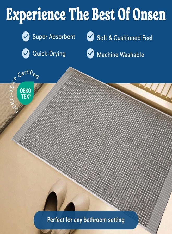 ONSEN Cotton Bath Mat - Washable Bathroom Rug, Waffle Bath Mat, Bathroom Accessories - Ultra-Absorbent, Quick-Dry, Soft & Durable Cotton, Stylish Spa Quality, Easy Care - Grey Fog, 20x30 in - Image 3