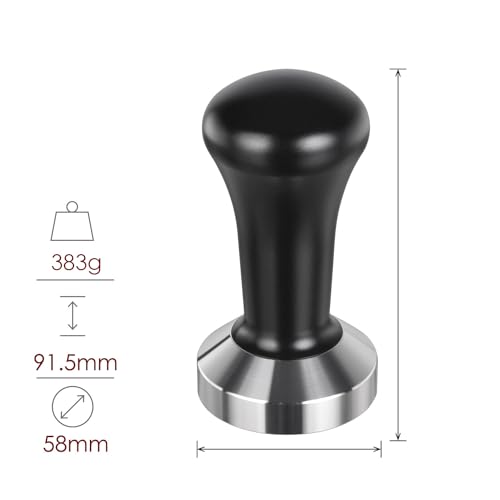 SANTOW 58mm Espresso Tamper, SANTOW Barista Coffee Tamper with Flat Stainless Steel Base – Professional Espresso Hand Tamper - Image 3