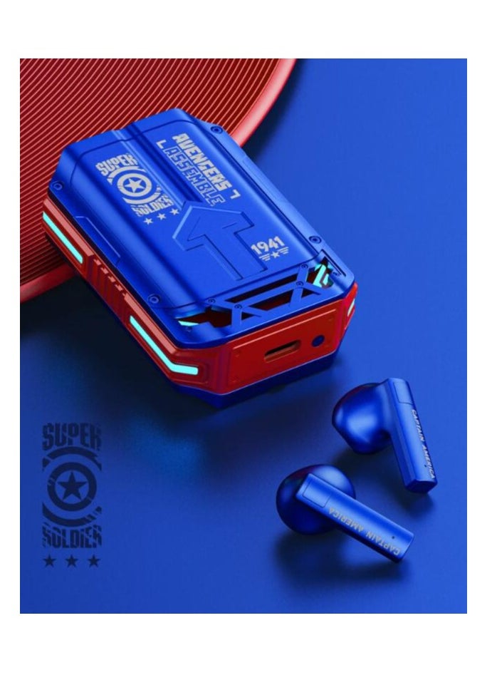 Disney - TWS Earphones Wireless Bluetooth Kids Earbuds HD Call Low Latency HIFI Sound Noise Reduction Headphones QS-19 Blue - Image 1