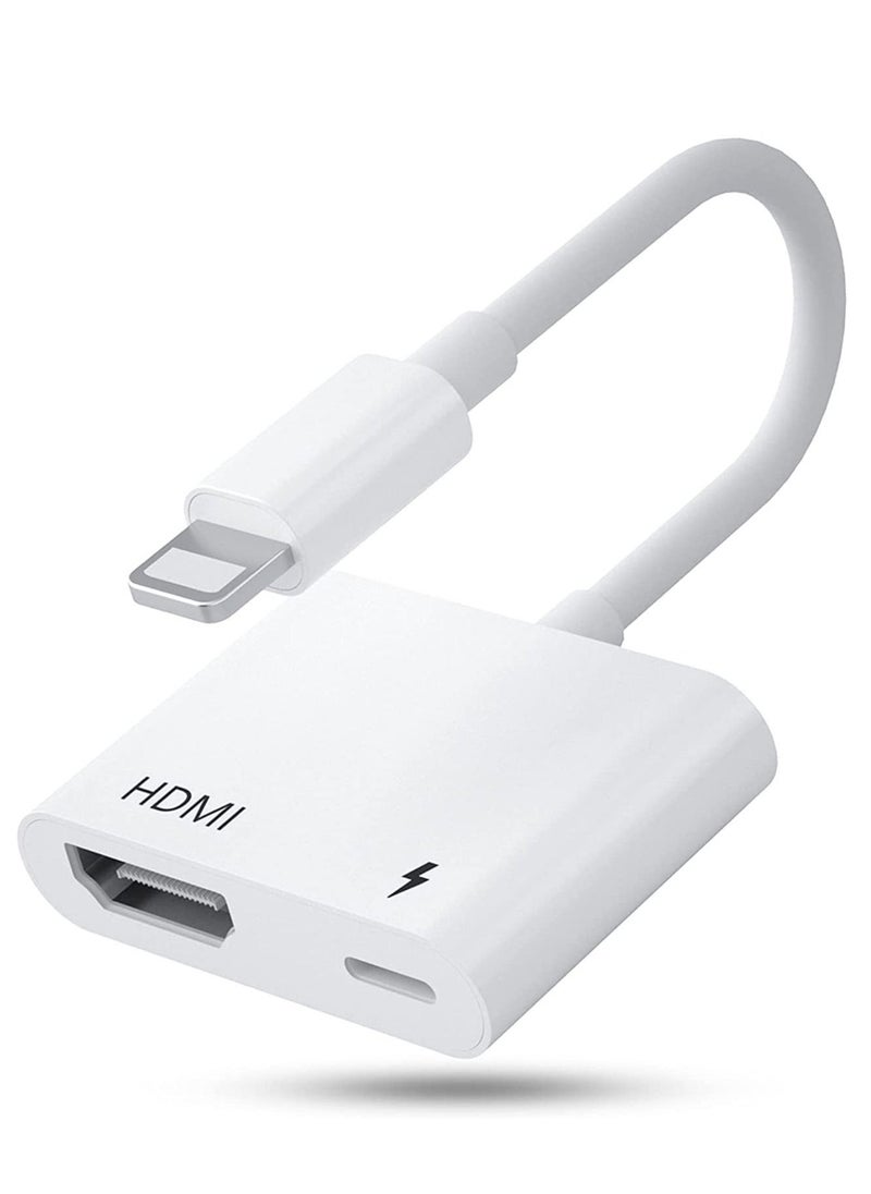 ELTRAZONE HDMI Adapter for iPhone,HDMI Sync Screen Converter, 1080P HDMI Digital AV Adapter with Charing Port,Compatible with iPhone 13/12/11/X/8/7/ iPad/ iPod to HD TV/Monitor/Projector. [No Need Power]  - Image 1