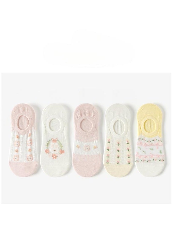 Generic - Women Absorb Sweat and Deodorize Socks 5 Pairs High Quality Socks One Size Fits All - Image 1