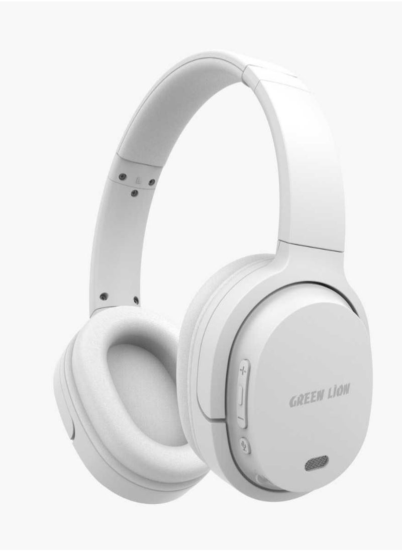 GREEN LION - SanSiro Wireless Headphone / BT 5.3 / AUX Input / Microphone / Comfortable to Wear / Light Weight / Type-C Charging / Considerable Working Distance / Significant playing & Talking Time - White - Image 1
