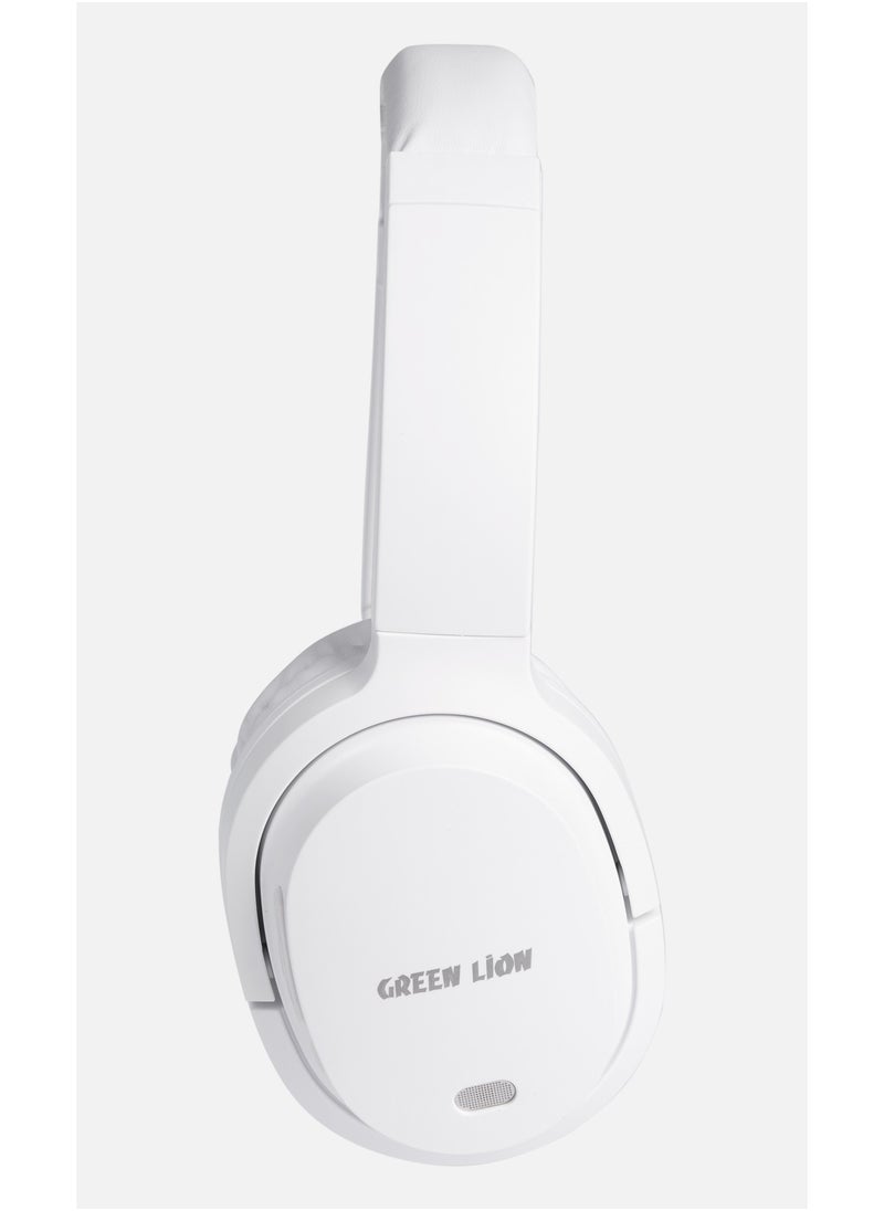 GREEN LION - SanSiro Wireless Headphone / BT 5.3 / AUX Input / Microphone / Comfortable to Wear / Light Weight / Type-C Charging / Considerable Working Distance / Significant playing & Talking Time - White - Image 1