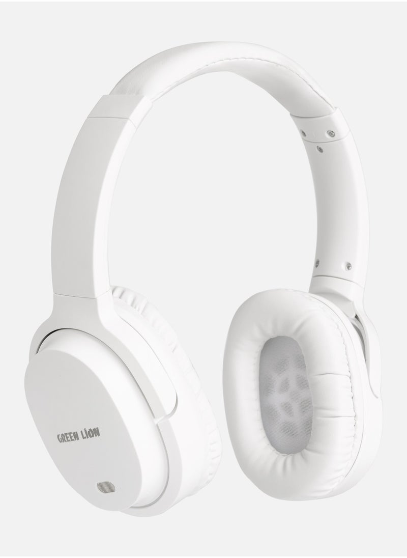 GREEN LION - SanSiro Wireless Headphone / BT 5.3 / AUX Input / Microphone / Comfortable to Wear / Light Weight / Type-C Charging / Considerable Working Distance / Significant playing & Talking Time - White - Image 1
