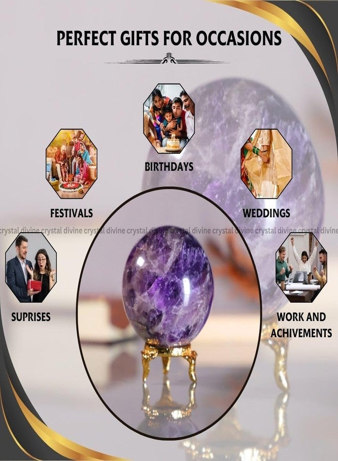 Crystal Divine Amethyst Crystal Sphere Ball Crystal Showpieces For Home Decor Table Decor Items&Decorative Items Crystal Stones Astro Sphere Crystal Ball Gemstone Spheres Feng Shui Items Gifts,45 Cm - Image 4