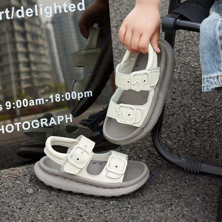 Children'S Sandals 2025 Boys And Girls Belt Buckle Anti-Kick Beach Shoes Baby Casual Lightweight Sandals Trendy - Image 1
