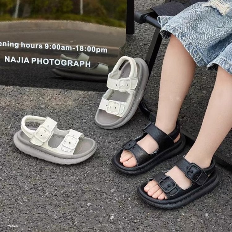 Children'S Sandals 2025 Boys And Girls Belt Buckle Anti-Kick Beach Shoes Baby Casual Lightweight Sandals Trendy - Image 2