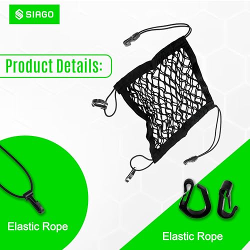 SIAGO SIA138 Single-Pocket Car Mesh Organizer – Backseat Net Bag, Barrier for Pets & Kids, Tissue & Purse Holder, Driver Storage Pouch, Car Divider - Image 5