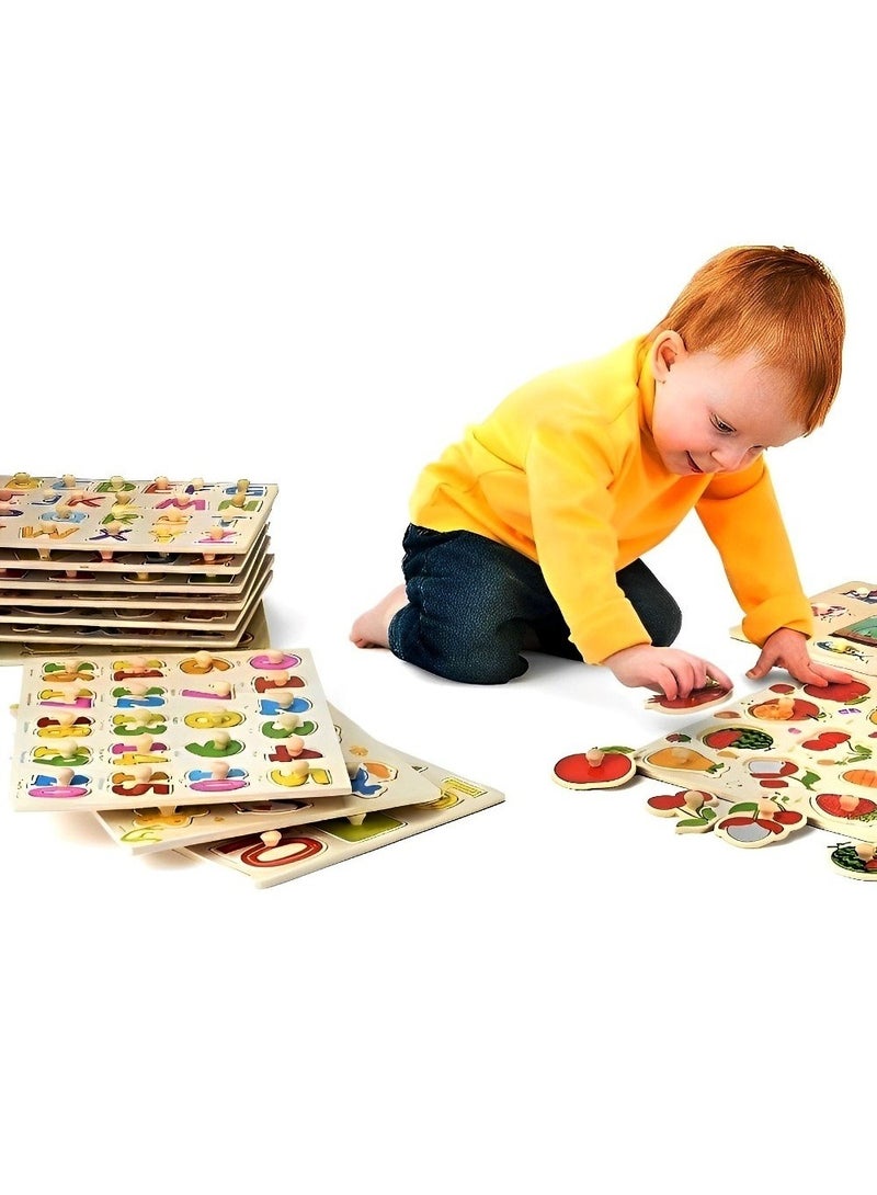 Pairing Maze & Assemble Wooden Puzzles for Toddlers, Jigsaw Shape Matching, Teacher Parents Early Learning Support Tools, Montessori Motor Skill Development Toys (Fruits 1 Pattern) - Image 4