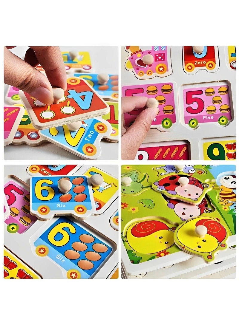 Pairing Maze & Assemble Wooden Puzzles for Toddlers, Jigsaw Shape Matching, Teacher Parents Early Learning Support Tools, Montessori Motor Skill Development Toys (Fruits 1 Pattern) - Image 3