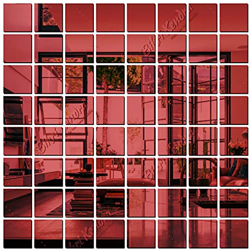 Bikri Kendra - Big Square Brown 60-3D Acrylic Decorative Mirror Murals Wall Stickers - Image 1