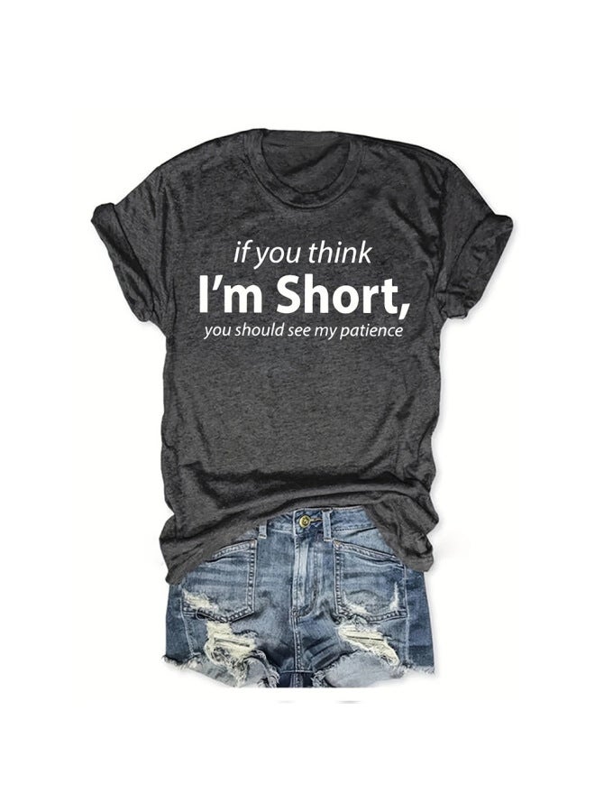 Women's Short-sleeved T-shirt Women's Top Summer Letter Printed Round Neck Loose Short-sleeved T-shirt Top
