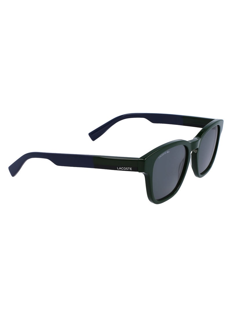 LACOSTE نظارة شمسية مستطيلة بإطار كامل من الأسيتات L986S 5220 (300) باللون الأخضر - Image 2