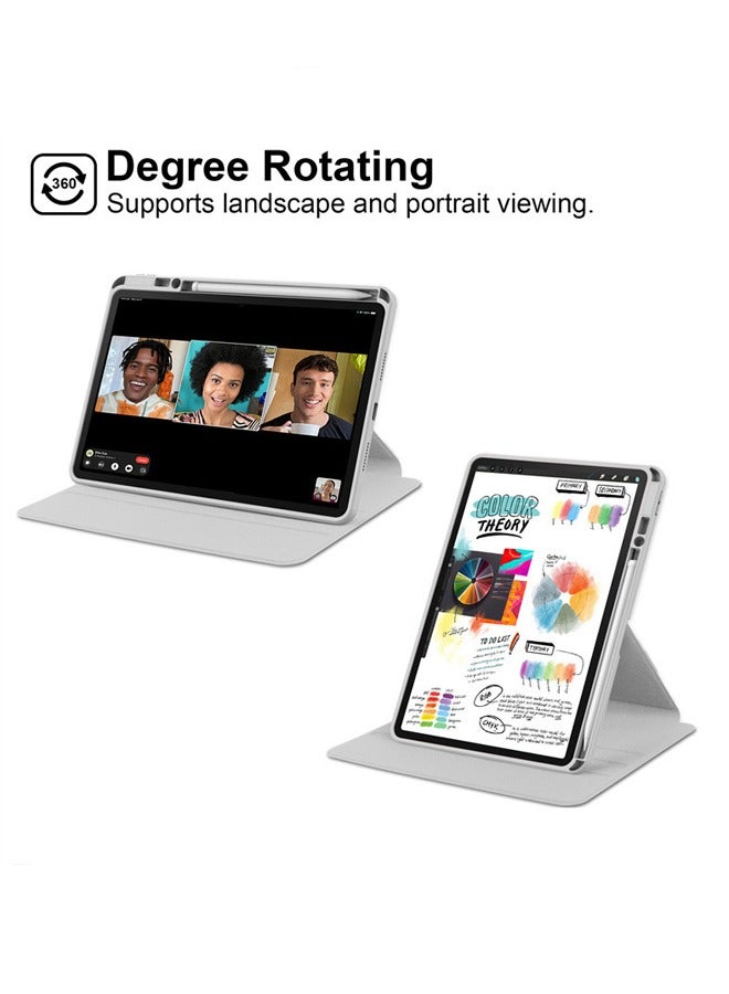 Beauenty Case for  Honor Pad 9 12.1 Inch,Tablet Protective Case With Pen Slot, Acrylic 360 ° Rotating Design, Automatic Wake-up/sleep, Soft Leather,Grey - Image 2