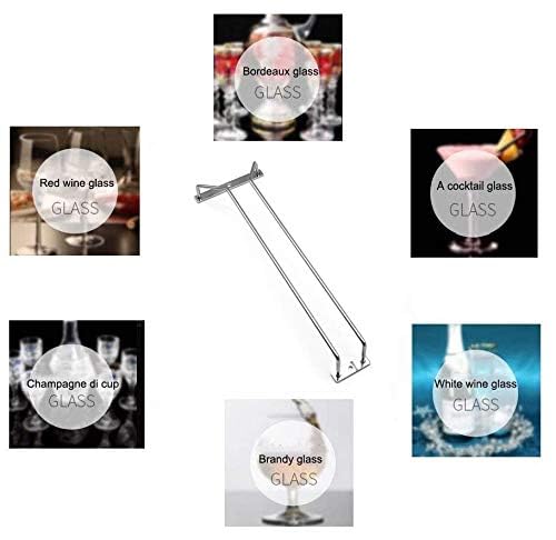 KITJOY حامل كؤوس النبيذ من KITJOY مطلي بالكروم بتصميم خط واحد للحفاظ على الكؤوس مقلوبة في المطبخ أو البار أو الحانة - Image 3