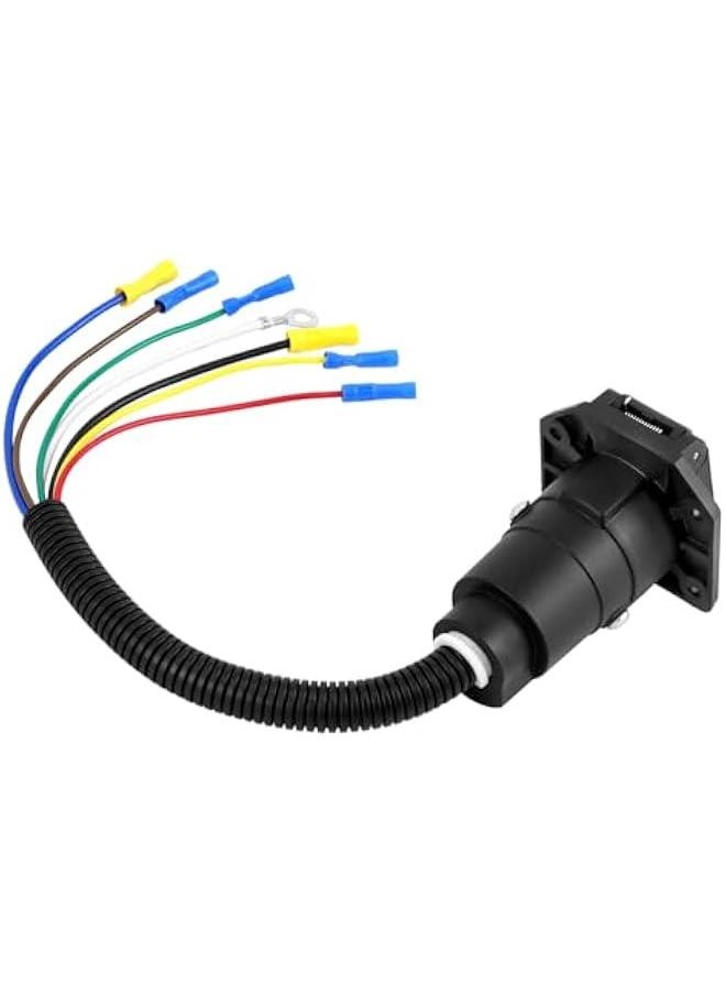Arabest 7-Way RV Trailer Light Connector Socket with 7-Way RV Connector Plug  - Image 2