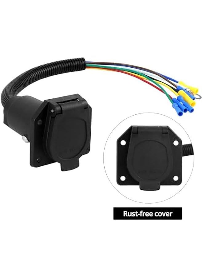 Arabest 7-Way RV Trailer Light Connector Socket with 7-Way RV Connector Plug  - Image 3