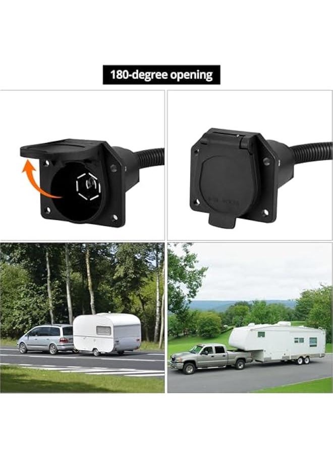 Arabest 7-Way RV Trailer Light Connector Socket with 7-Way RV Connector Plug  - Image 5