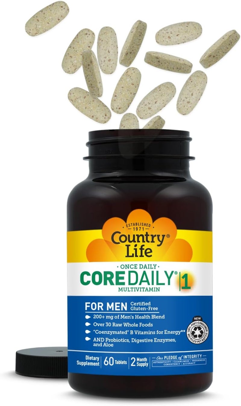 Country Life كورنتر لايف كور دايلي -1 متعدد الفيتامينات للرجال، 60 قرص - Image 2