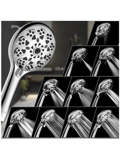 Excefore Handheld Shower Head with Filter, High Pressure Shower Head with Filter for Hard Water, Voolan 9 Spray Modes Detachable Shower Head with Upgraded Filter Water Softener, Energy Class A+++  - Image 3