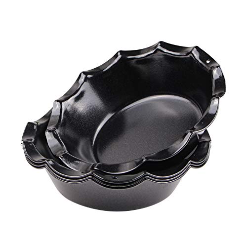 Webake Mini Pie Pan Set of 4, Nonstick 5 Inch Pie Plate Baking Dish with Ruffled Edge, Individual Round Bakeware Pie Tins for Toaster Oven Air Fryer Insta Pot - Image 2
