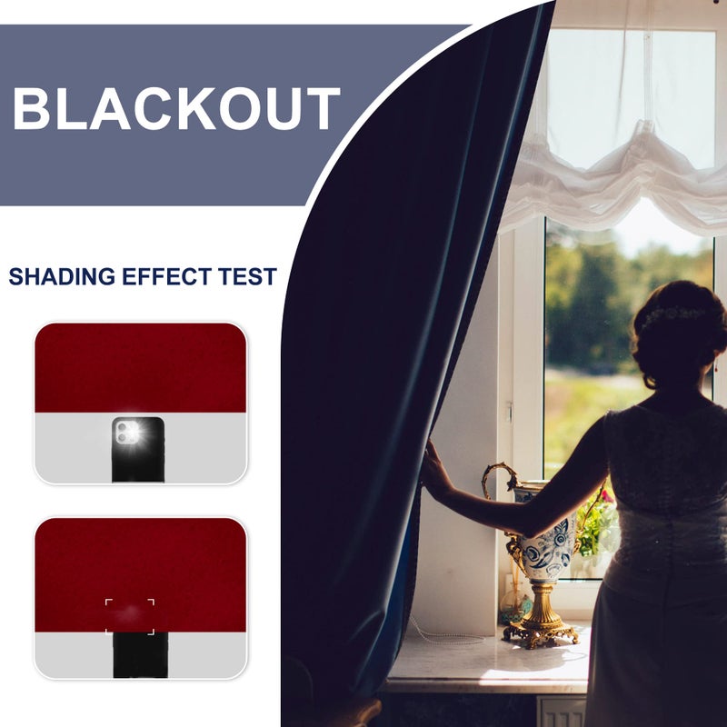JIUZHEN Christmas Blackout Curtains for Bedroom - Thermal Insulated Room Darkening Rod Pocket Curtains for Living Room  Set of 2 Panels with Tiebacks  42 x 84 Inch Length  Red - Image 5
