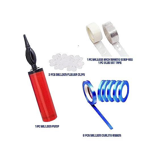 TOYXE Balloon Hand Pump Flower Clips Ribbon Curling Ribbon and Glue Dot Tape Combo of 12 Pcs(multicolour),material-Plastic - Image 2