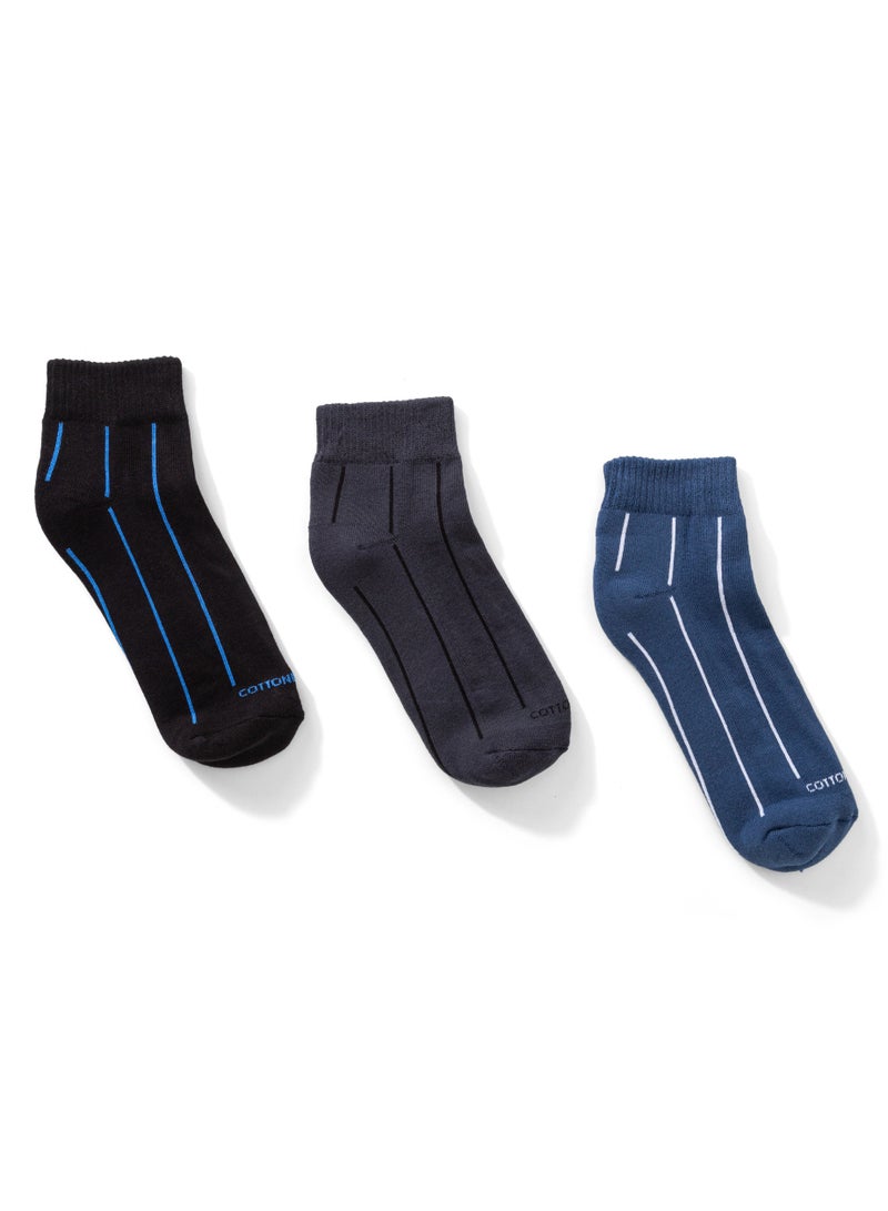 COTTONIL Pack of 3 Half Towel Printed Cotton Socks 15/46 - Image 2