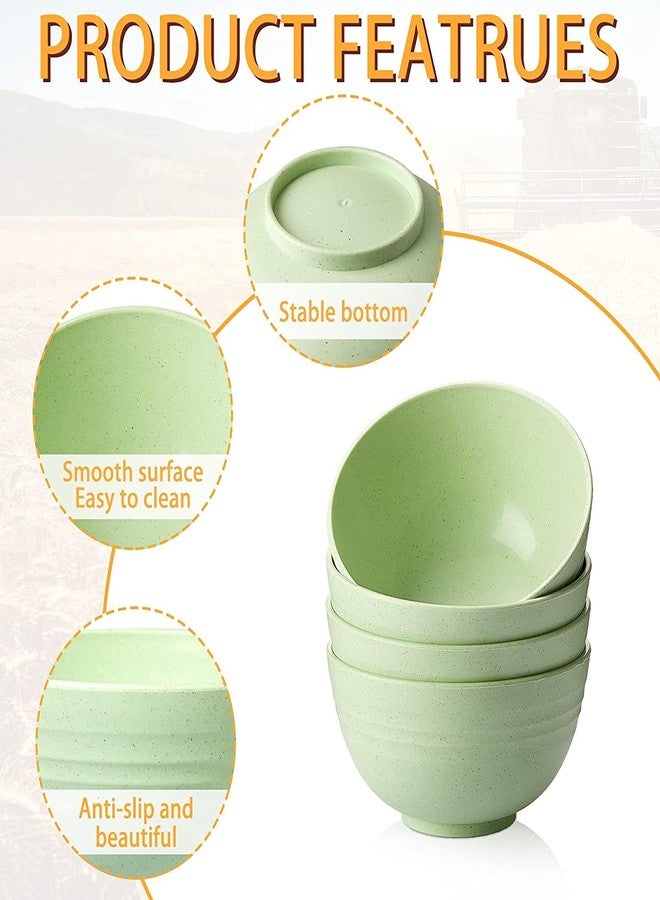 HAPYSA Cereal Bowl with Lid, BPA Free Microwave Safe BowlSet, Wheat Straw Fiber Bowls, Reusable Plastic Bowls for Soup, Salad and Snack, BPA Free, Lightweight Bowl Set(Multicolor - 800ml Set of 4) - Image 5
