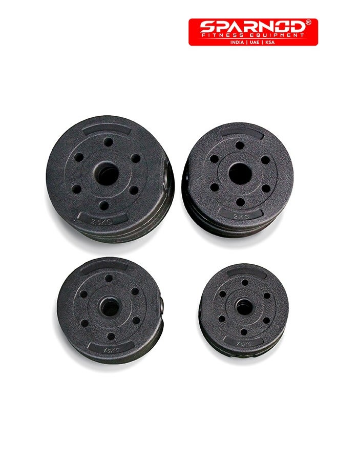 Sparnod Fitness SCD-30 2-In-1 Dumbbells/Barbell Set (30Kg) - Easy 3-Step Assembly With Connector Rod, Eco-Friendly Weights, Concrete Dumbbells With Pvc Coating, Slip-Free Handgrip, Total Home Fitness  - Image 2