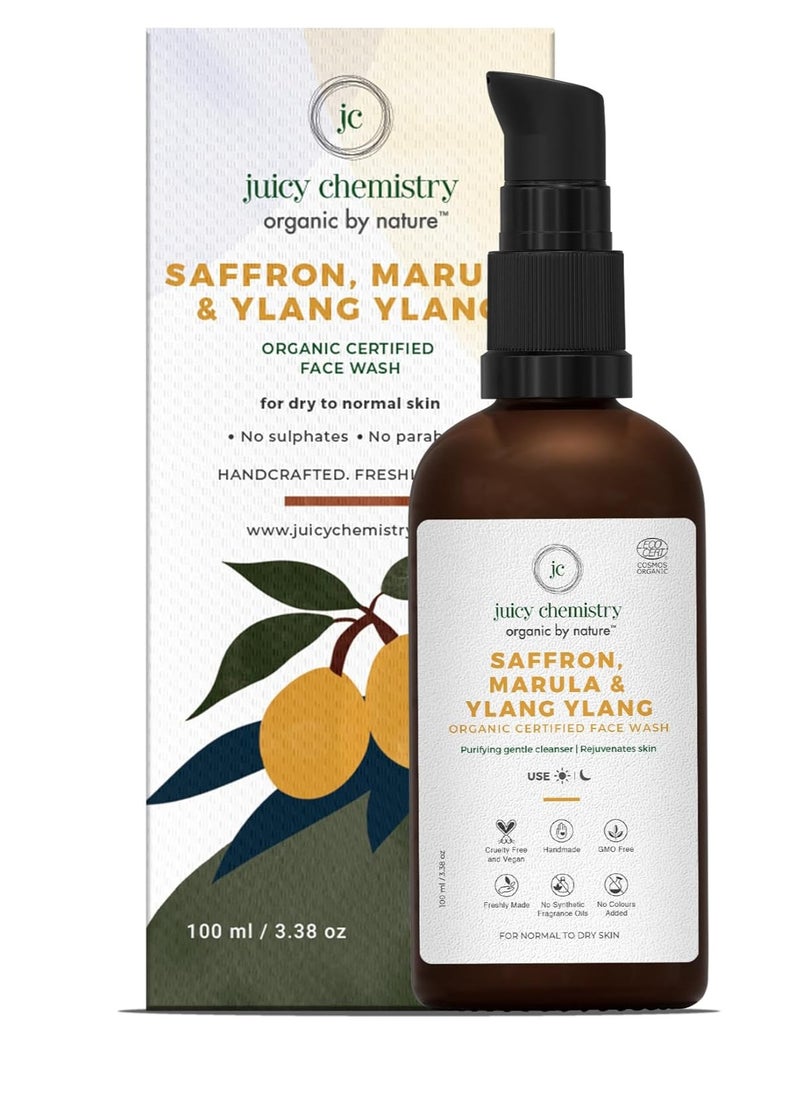 Juicy Chemistry Juicy Chemistry Organic Face Wash, Saffron, Marula & Ylang Ylang 100ml 