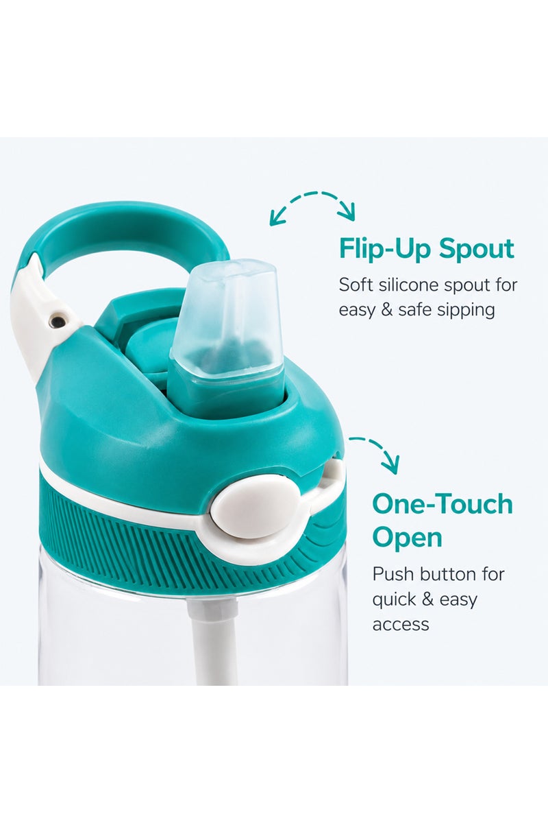 COCOBEE Green Tritan Leakproof Water Bottle – Bpa-Free, 480Ml, Push Button Lid, Age 3+-Green - Image 5