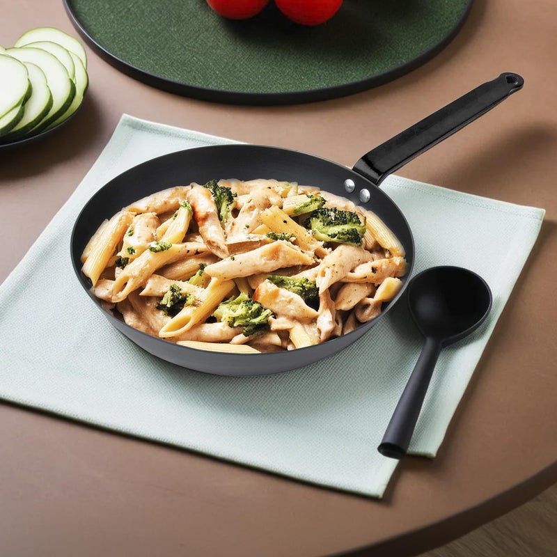 Homestic Non-Stick Carbon Steel Frying Pan with Handle | Lightweight Pan for Omelettes & Fish Cooking & Tadka | Scratch Resistent, Gas & Induction Compatible | Black-KSG002-BLK - Image 1