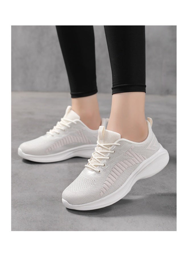 NIBEMINENT Spring and Autumn  Women's Shoes Fashion Color Scheme Soft Sole Light Casual Mesh Breathable Lace-up Sports Shoes - Image 3