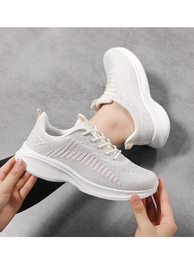 NIBEMINENT Spring and Autumn  Women's Shoes Fashion Color Scheme Soft Sole Light Casual Mesh Breathable Lace-up Sports Shoes - Image 2