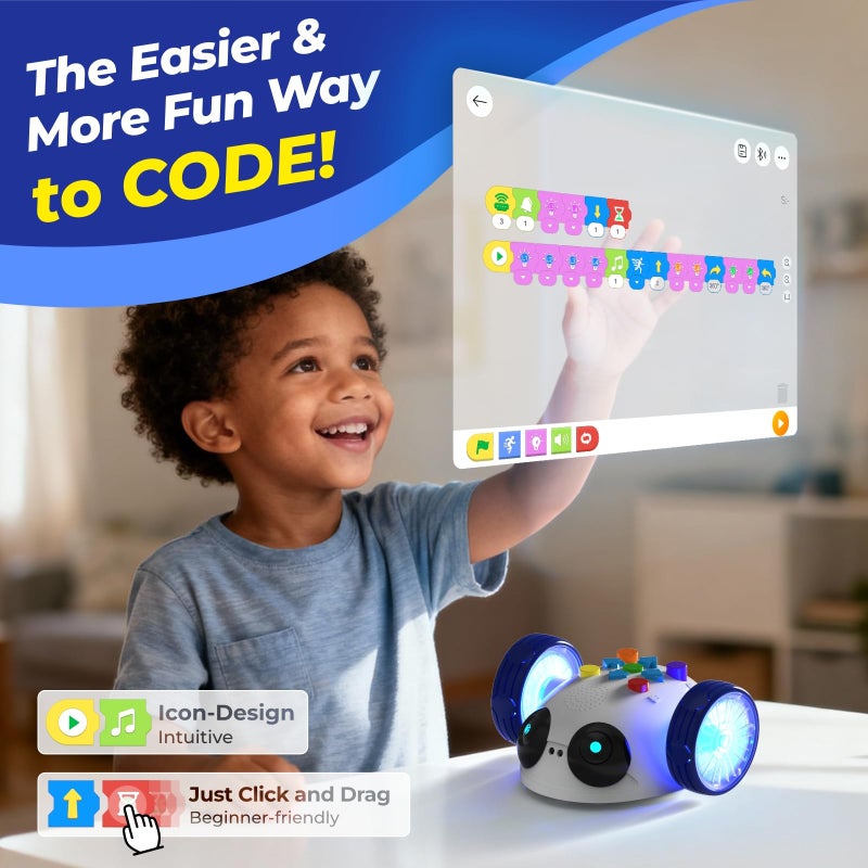 Apitor Coding Robot Toys for Kids Ages 5+, STEM Robot Toy Kit with Wheels and Play Cards, Screen Free Remote Control Programming Interactive Toy for Boys and Girls Ages 5-8 - Image 5